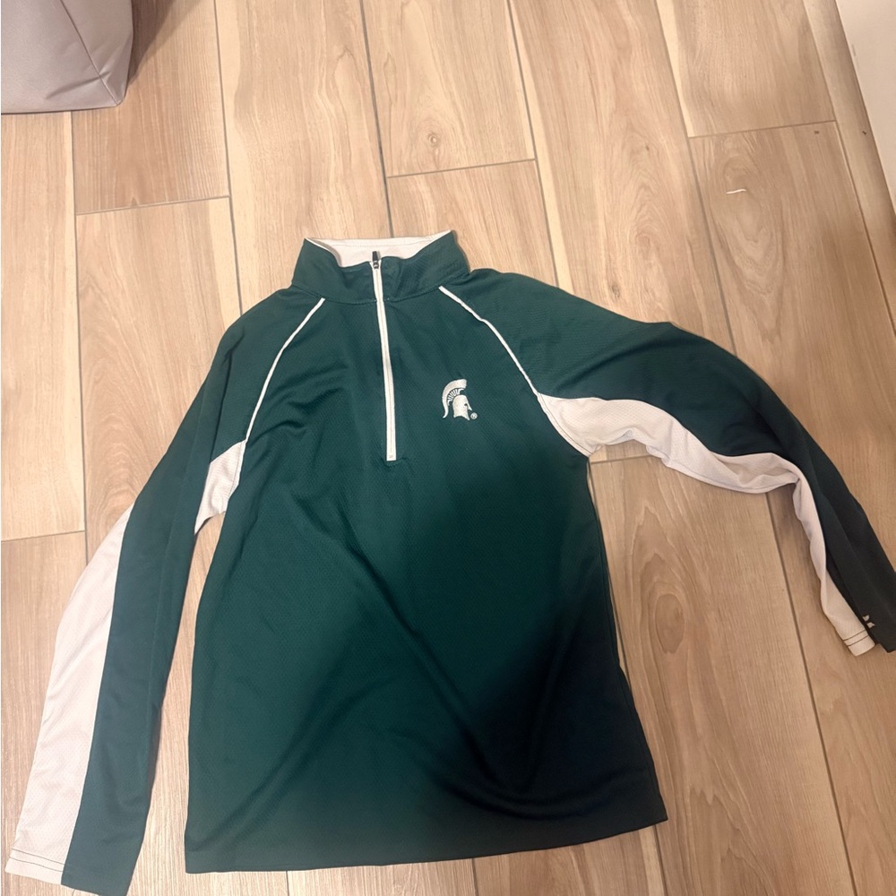 Michigan State Green and White Quarter-Zip Pullover